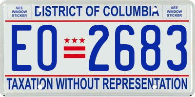 DC license plate EO2683