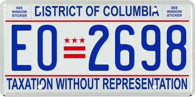 DC license plate EO2698