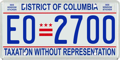 DC license plate EO2700