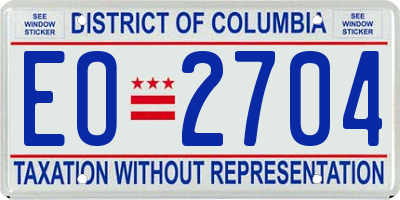 DC license plate EO2704
