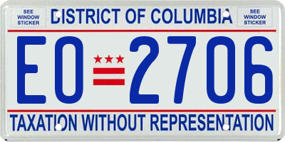 DC license plate EO2706