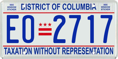 DC license plate EO2717
