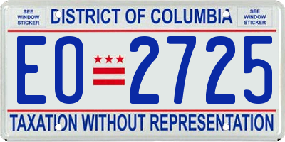 DC license plate EO2725