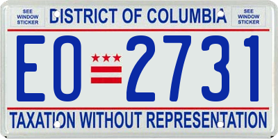 DC license plate EO2731