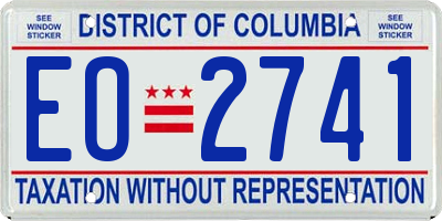 DC license plate EO2741