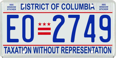 DC license plate EO2749
