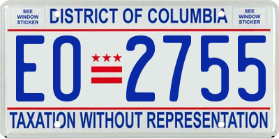 DC license plate EO2755