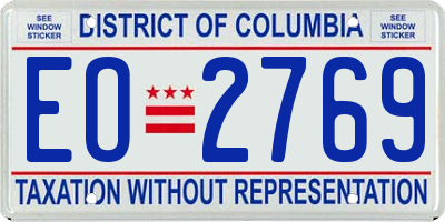 DC license plate EO2769