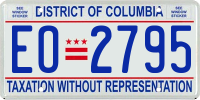 DC license plate EO2795