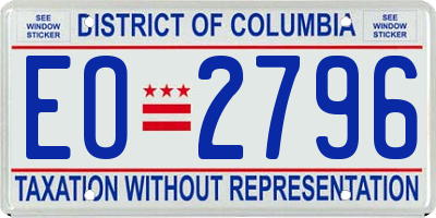 DC license plate EO2796