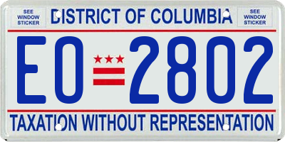 DC license plate EO2802