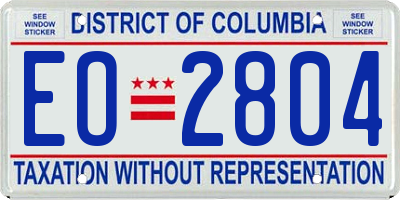 DC license plate EO2804