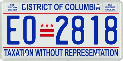 DC license plate EO2818