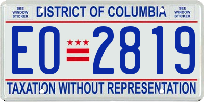 DC license plate EO2819