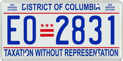 DC license plate EO2831