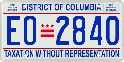 DC license plate EO2840