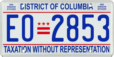 DC license plate EO2853