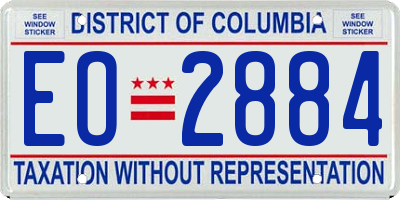 DC license plate EO2884