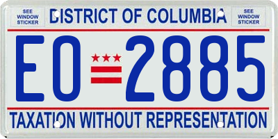 DC license plate EO2885