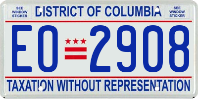 DC license plate EO2908