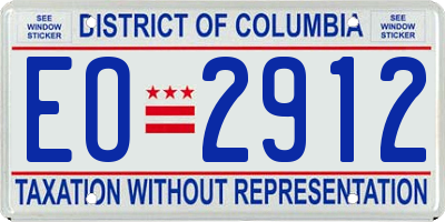 DC license plate EO2912