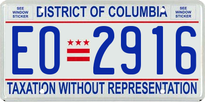 DC license plate EO2916
