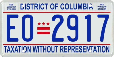DC license plate EO2917