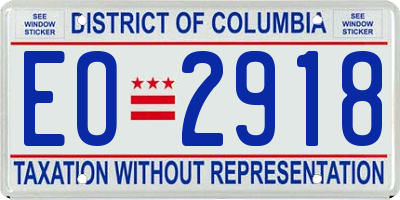 DC license plate EO2918