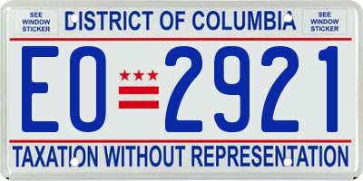 DC license plate EO2921