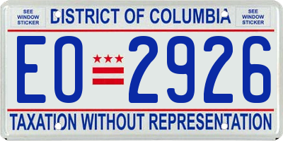 DC license plate EO2926