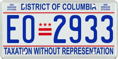 DC license plate EO2933