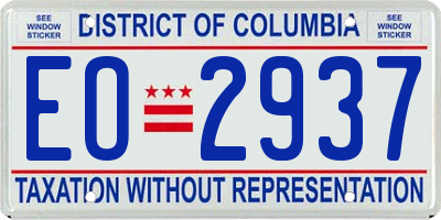 DC license plate EO2937