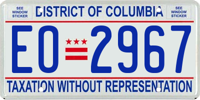 DC license plate EO2967