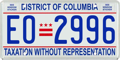 DC license plate EO2996