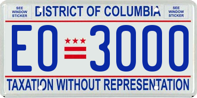 DC license plate EO3000