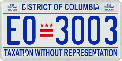 DC license plate EO3003