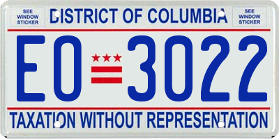 DC license plate EO3022