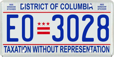 DC license plate EO3028
