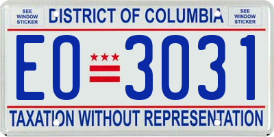DC license plate EO3031