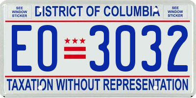 DC license plate EO3032