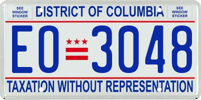 DC license plate EO3048