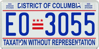 DC license plate EO3055