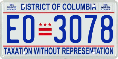 DC license plate EO3078