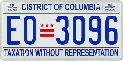DC license plate EO3096