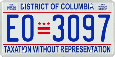 DC license plate EO3097
