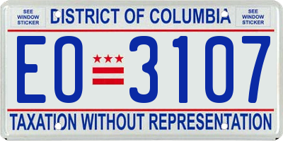 DC license plate EO3107