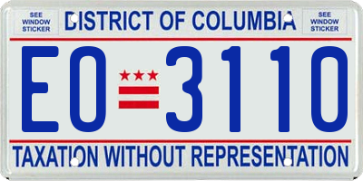 DC license plate EO3110