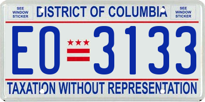 DC license plate EO3133