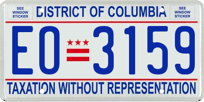 DC license plate EO3159