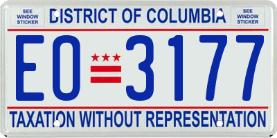 DC license plate EO3177